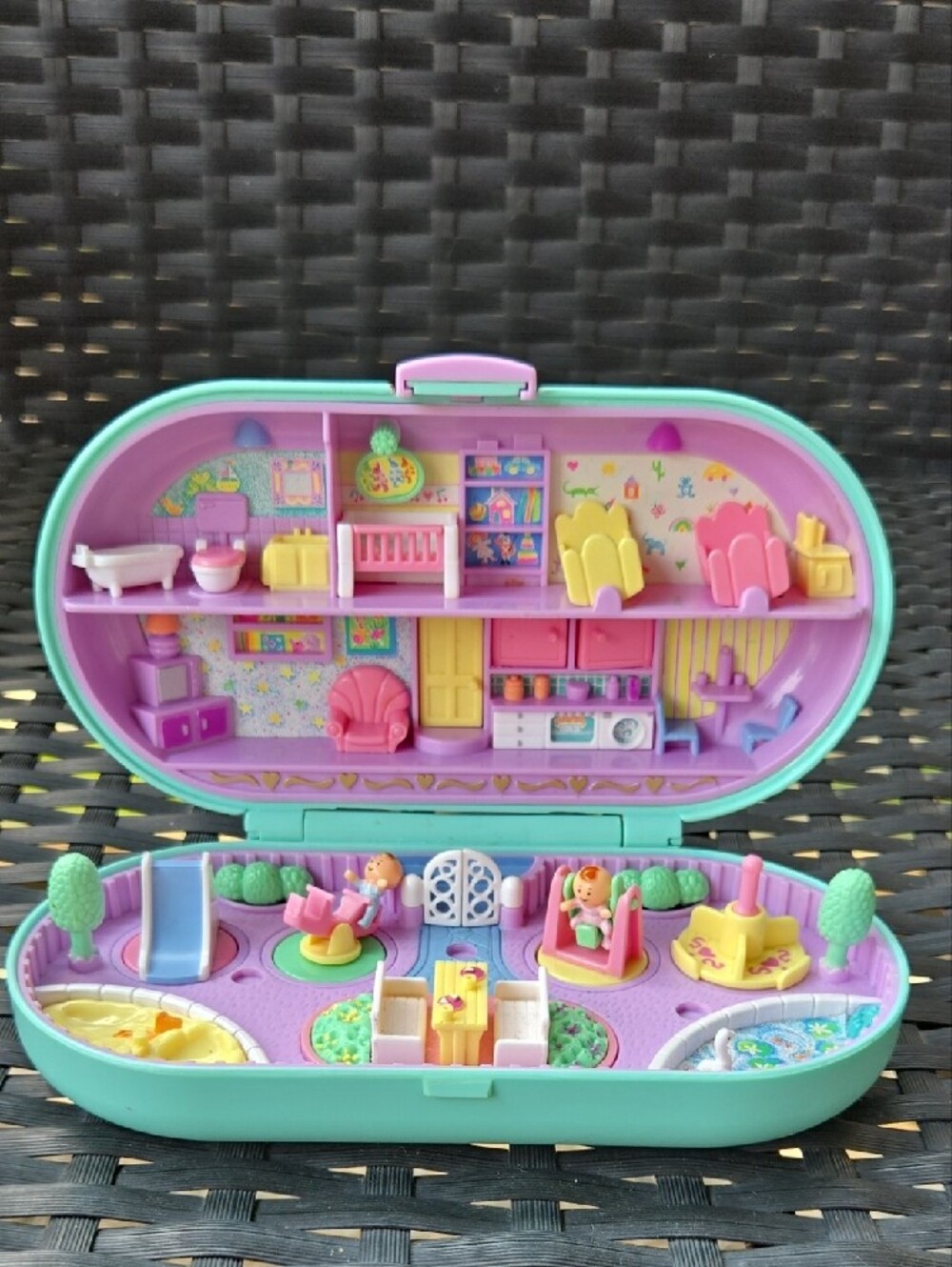 🧸 VTG 1992 Bluebird Polly Pocket Babysitting Stamper Set! EUC + LUCY & TOBY👶🍼